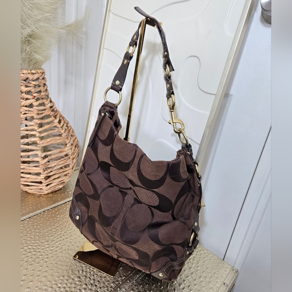 BROWN COACH CARLY CLOTH BAG 🤎 - Picture 2 of 16